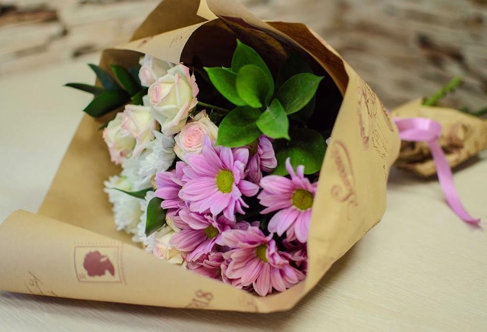 Букет цветов из: Розы и Хризантемы в Подгородней Покровке