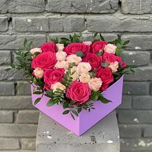 Цветочная композиция из Розы в коробке в Подгородней Покровке