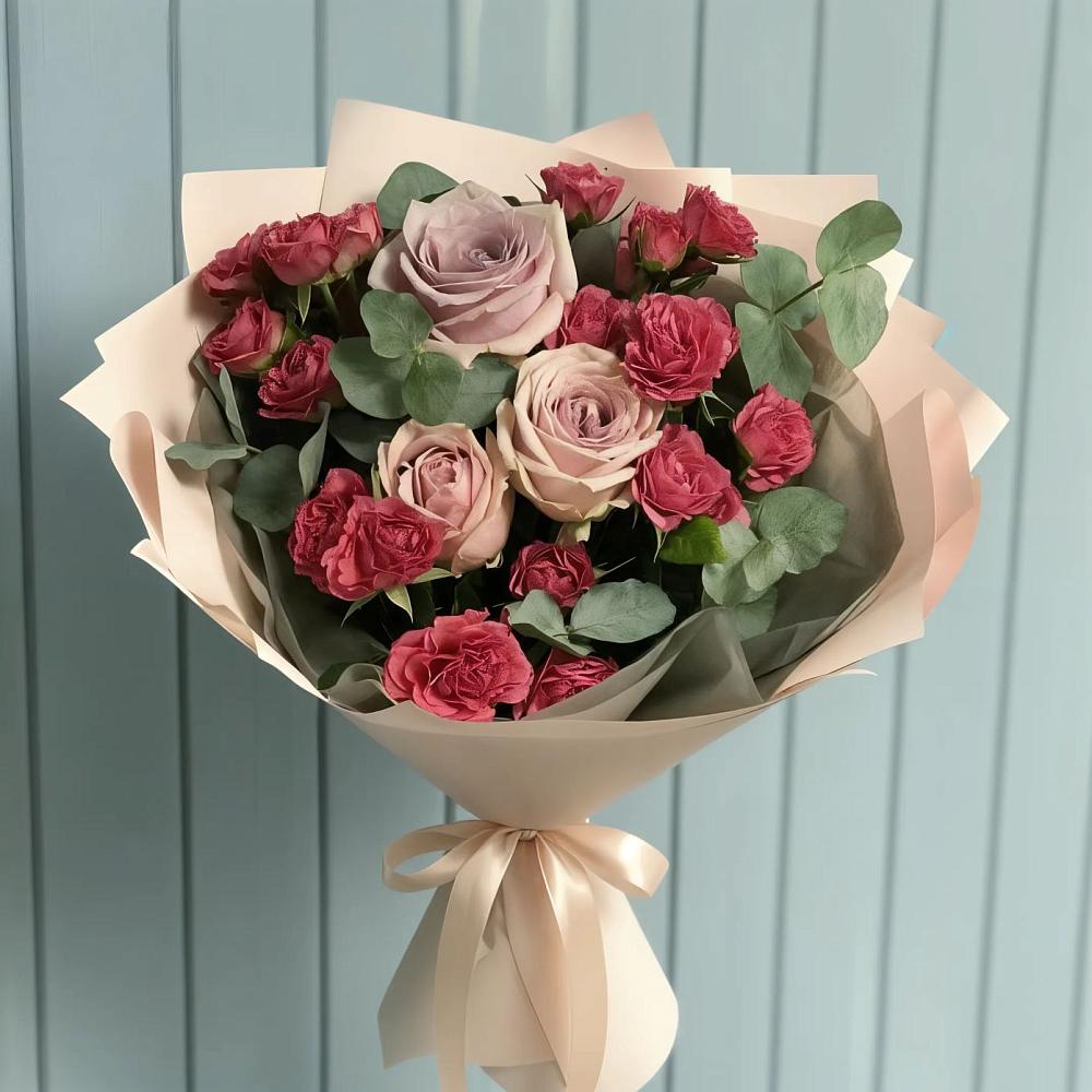 Букет цветов из: Гвоздики и Розы в Подгородней Покровке