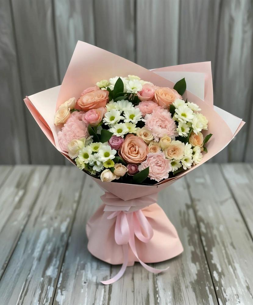 Букет цветов из: Гвоздики, Розы и Хризантемы в Подгородней Покровке