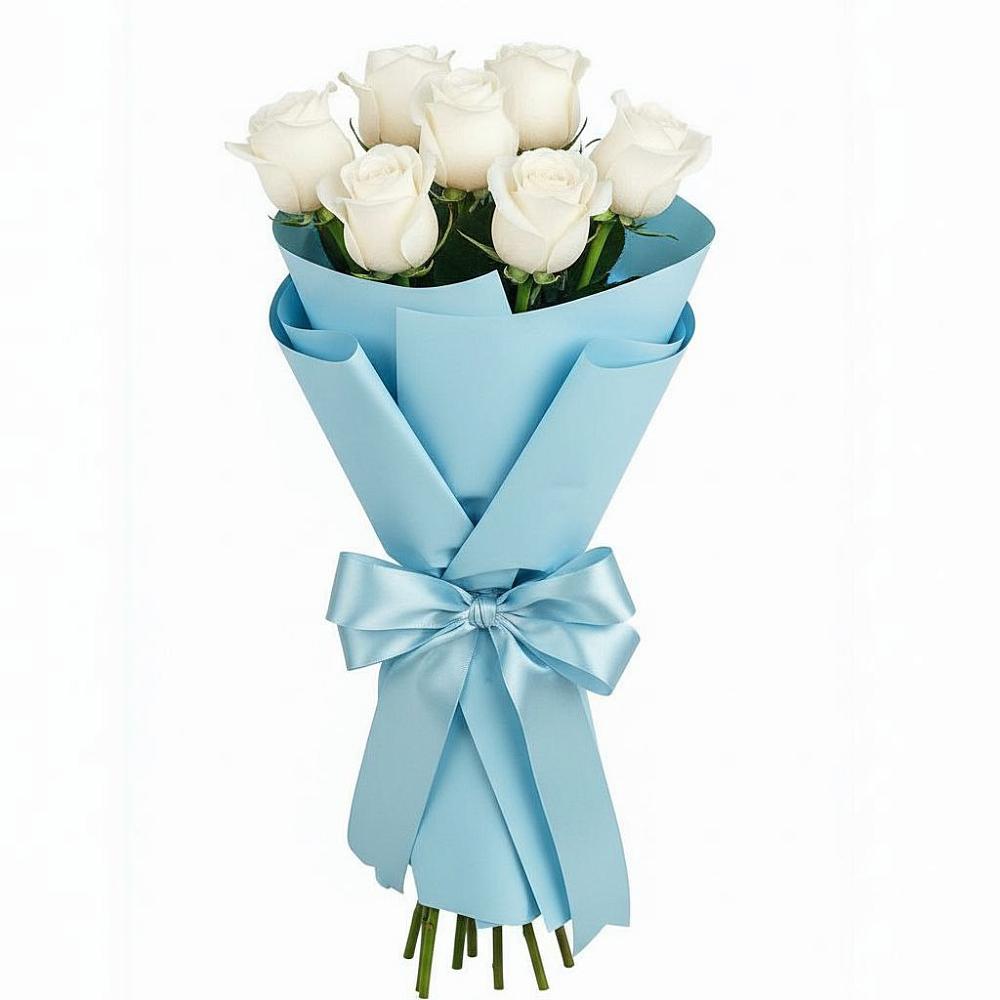 Букет 7 белых роз Проуд в Подгородней Покровке