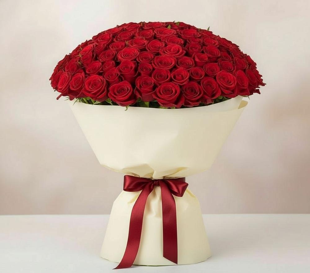 Букет 101 Красная роза Милано в Подгородней Покровке