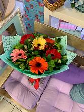 Букет цветов из:  Герберы, Хризантемы и Альстромерии #REPLACE_PRED# Подгородней Покровке