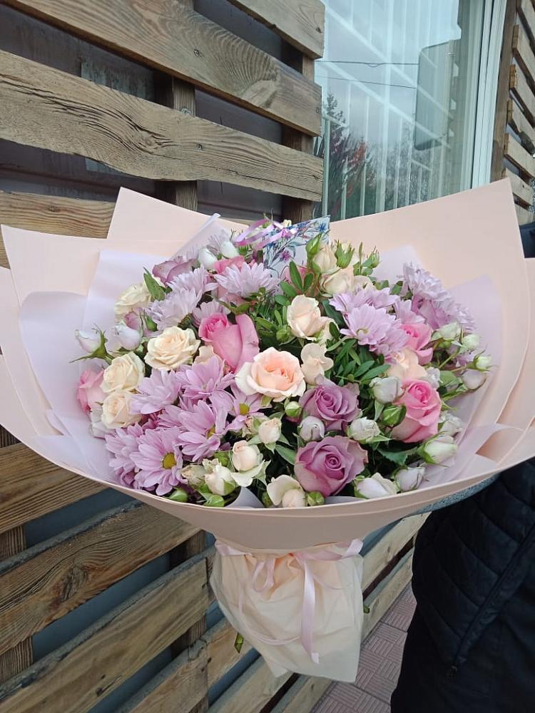 Букет цветов из: Розы и Хризантемы в Подгородней Покровке