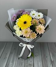 Букет цветов из:  Розы, Герберы и Хризантемы в Подгородней Покровке