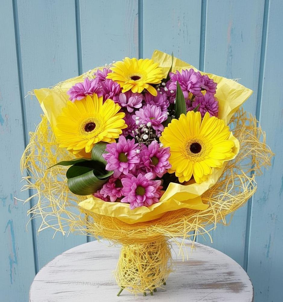 Букет цветов из: Хризантемы и Герберы в Подгородней Покровке