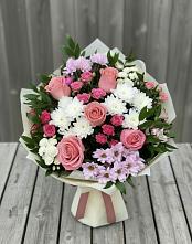 Букет цветов из:  Альстромерии, Гвоздики, Розы и Хризантемы #REPLACE_PRED# Подгородней Покровке
