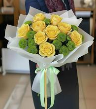 Букет цветов из:  Хризантемы и Розы в Подгородней Покровке