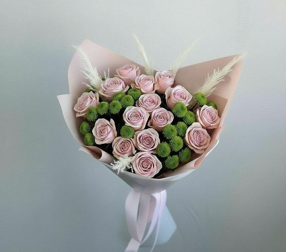 Букет цветов из: Розы и Хризантемы в Подгородней Покровке