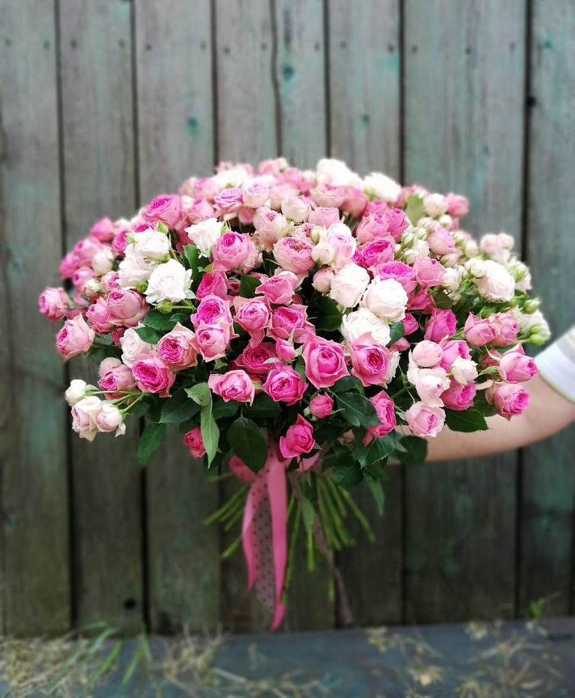 Букет Розовые кустовые розы Натали и Лав Лидия в Подгородней Покровке