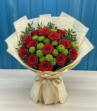 Букет цветов из:  Розы и Хризантемы в Подгородней Покровке